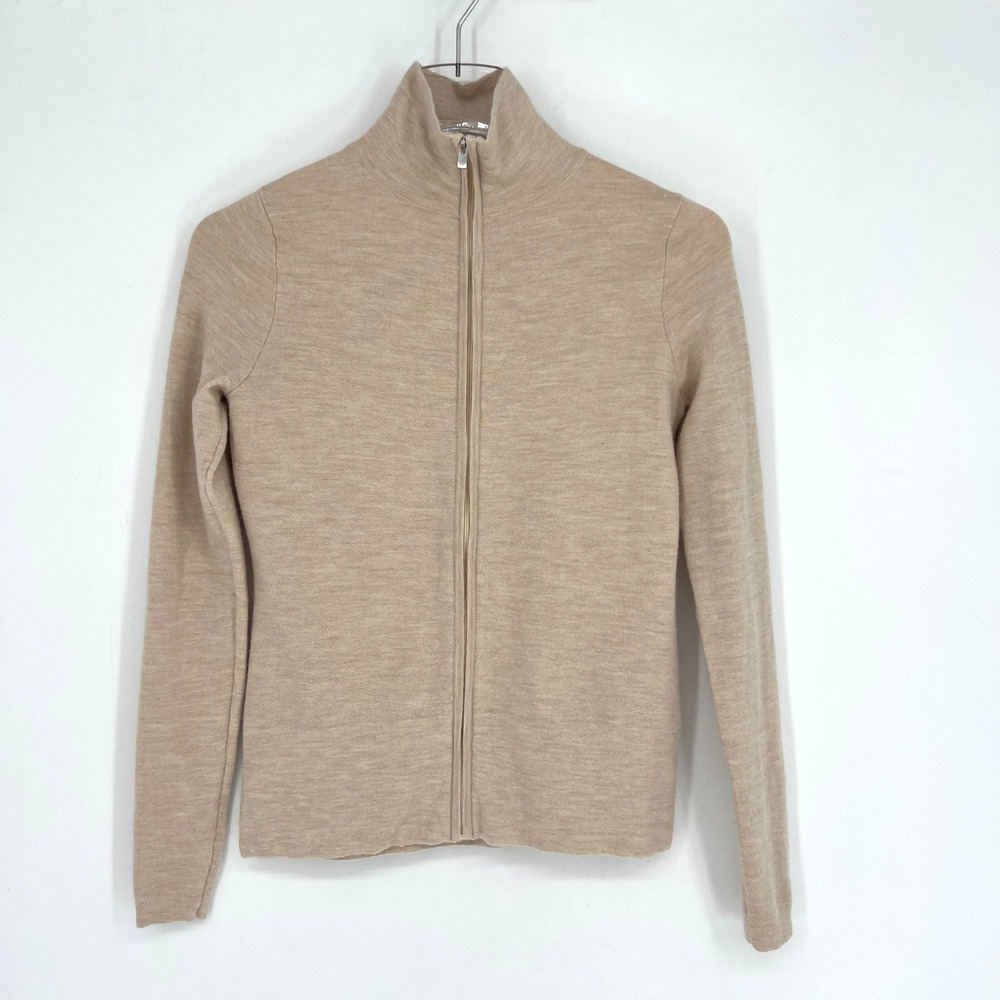 Peter Millar Sweater Womens XS Brown Cashmere Full Zip Jacket Basic Timeless
